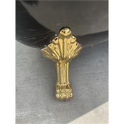 Roll top slipper Fiberglass bath with chrome gold lion paw legs - THIS LOT IS TO BE COLLECTED BY APPOINTMENT FROM DUGGLEBY STORAGE, GREAT HILL, EASTFIELD, SCARBOROUGH, YO11 3TX