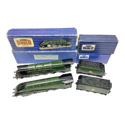 Hornby Dublo - 3-rail - Duchess Class 4-6-2 locomotive 'Duchess of Montrose' No.46232 in BR gloss green and original plain blue box; with tender in separate Tony Cooper box; and Class A4 4-6-2 locomotive 'Silver King' No.60016 in BR gloss green and original box; with tender in separate box (4)