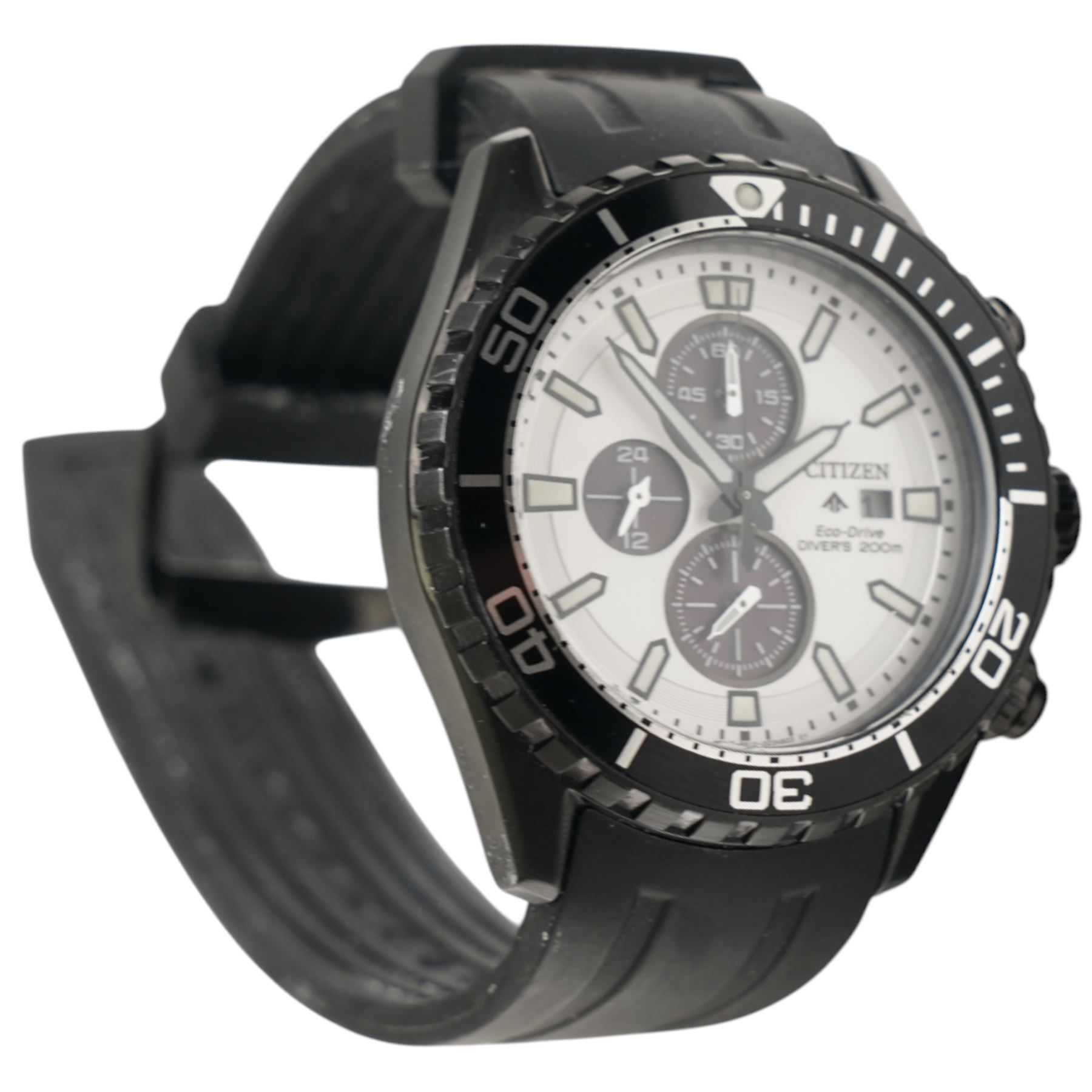 Three wristwatches including two Citizen Eco-Drive and a Lorus chronograph charm alarm, all quartz movements