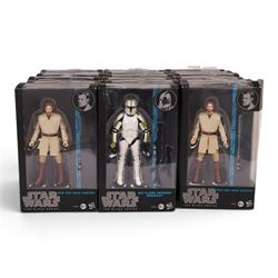 Complete set of sixteen Star Wars The Black Series Blue Wave action figures, comprising Sa...