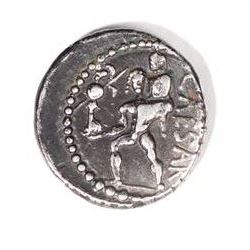 Roman Republic - Julius Caesar (49-44 BC): Silver Denarius coin, obverse head of Venus right, reverse Aeneas advancing left carrying Anchises and holding the Palladium, CAESAR in field; 47-46 BC, military mint travelling with Caesar