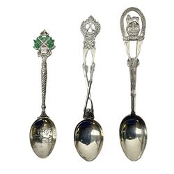 Three hallmarked silver shooting spoons including Royal Military College Rifle Club, Eastern Command S. of M. Hythe etc (3)