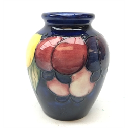  William Moorcroft Wisteria pattern miniature vase of ovoid form c1925 H9cm  