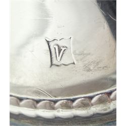 Pair of  Edwardian silver specimen vases by Thomas Fattorini, Birmingham 1902, one other by P H Vogel & Co, Birmingham 1970 and a silver coin dish set with a commemorative nickel crown