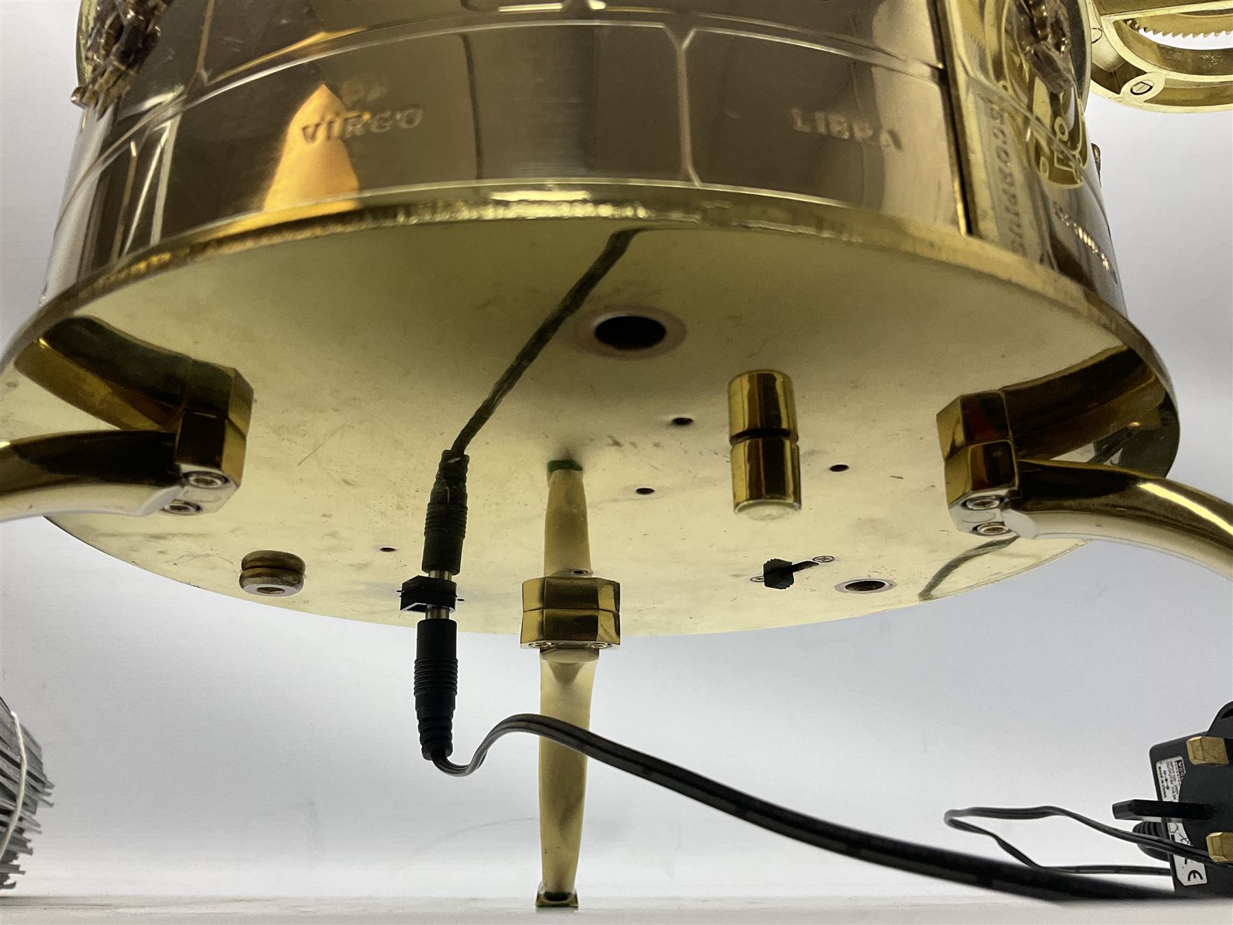 Modern kit-built brass working Tellurion, de-luxe model with astrological signs and illuminated sun H33cm; with set of fifty-two construction periodicals