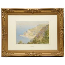 Samuel Edward Kelly (British 1862-1935): Dorset Coast - Baddacombe Beach Torquay, watercolour signed, titled on the mount 25cm x 36.5cm