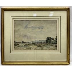 Herbert F Royle (British 1870-1958): View Across the Hayricks, watercolour signed 22cm x 32cm 