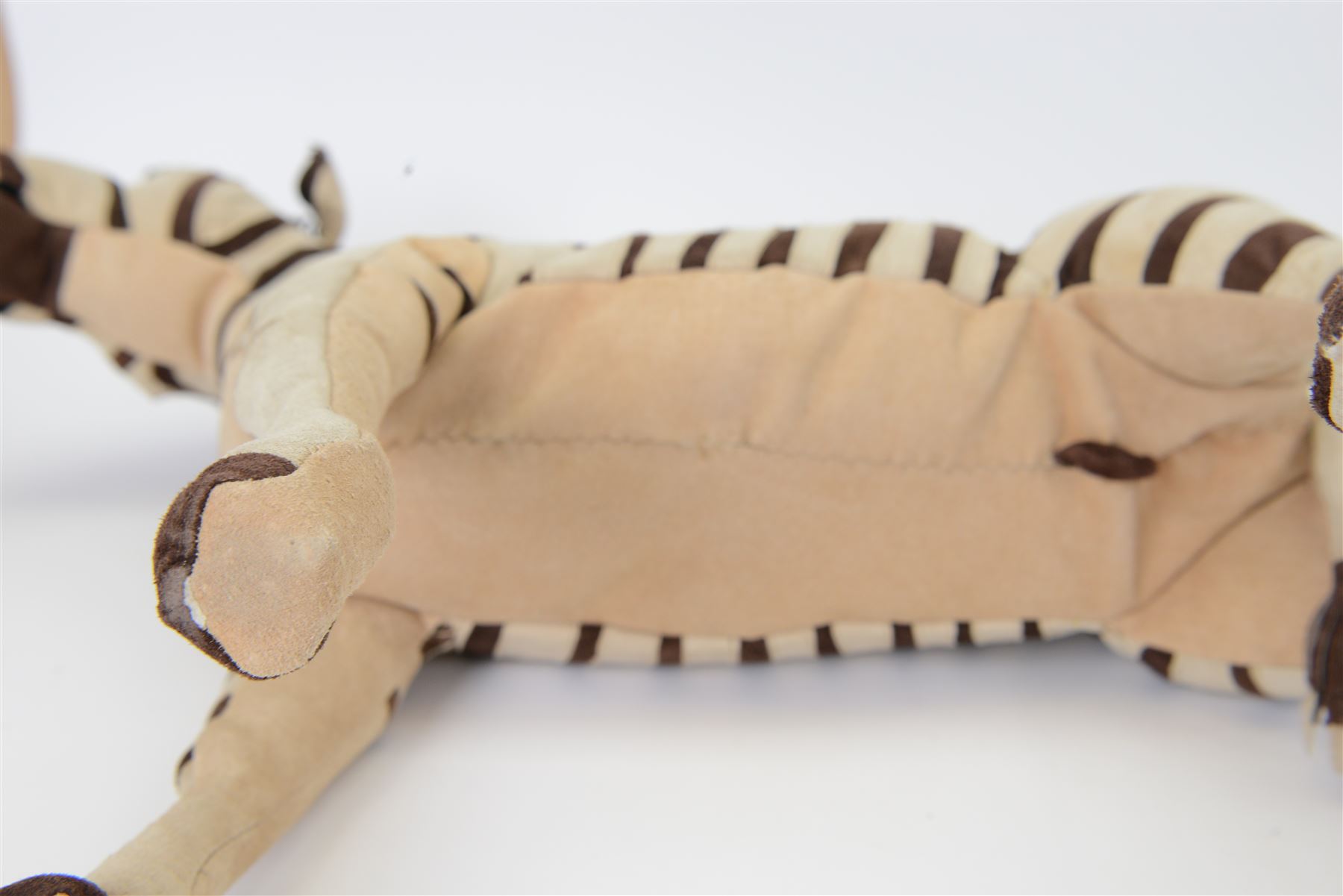 Karen Trower: two zebra sculptures, with leather sew over wood and metal frames, H48cm