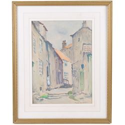 Owen Bowen (Staithes Group 1873-1967): Silver Street looking to Cliff Street 'Robin Hood's Bay', watercolour signed, titled verso 37cm x 27cm 
Provenance: from the artist's estate, inscribed verso