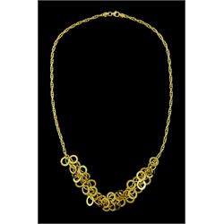 14ct gold circular link chain necklace, hallmarked
