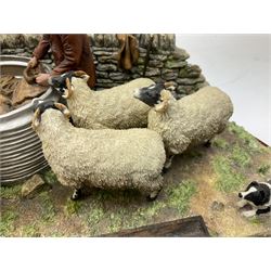 Two Border Fine Arts Figures, comprising Morning Feed from the James Herriot Study Collection, no A4067, and The Good Samaritan from the Border Collie Collection, no A6127