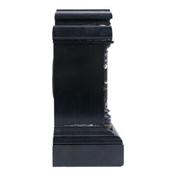 John Cundill Arundel of York eight-day marble-cased mantle clock, with black slate dial and gilt roman numerals, a shaped pediment and recessed marble pillars, H42cm