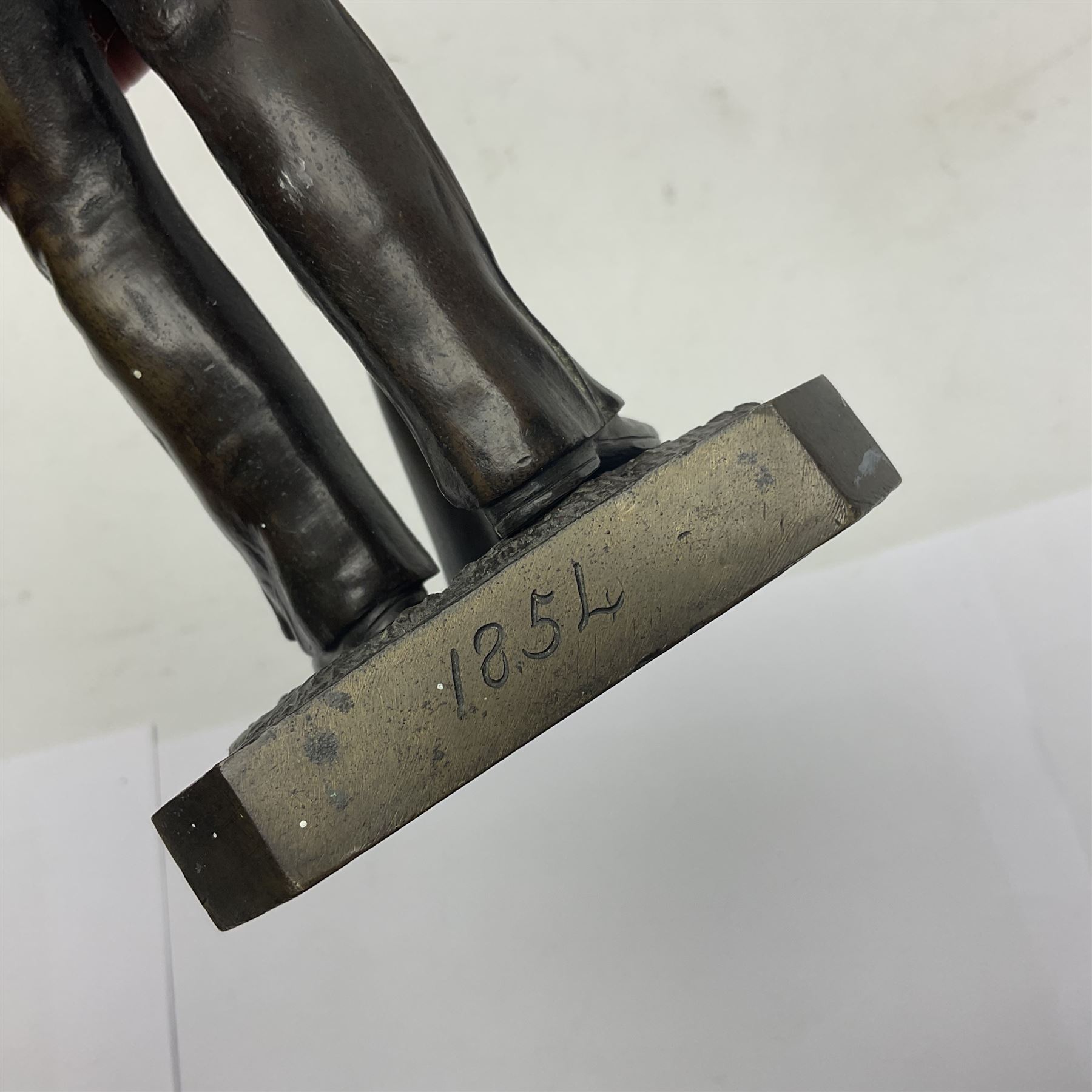 Bronzed figure of a Grenadier guard, H33cm