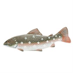 Thomas Hellström for the Swedish Nittsjö Keramik company - model of a trout, stamped verso, W55cm