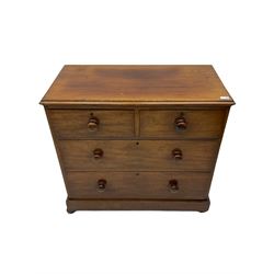 19th century mahogany chest, fitted with two short and two long drawers