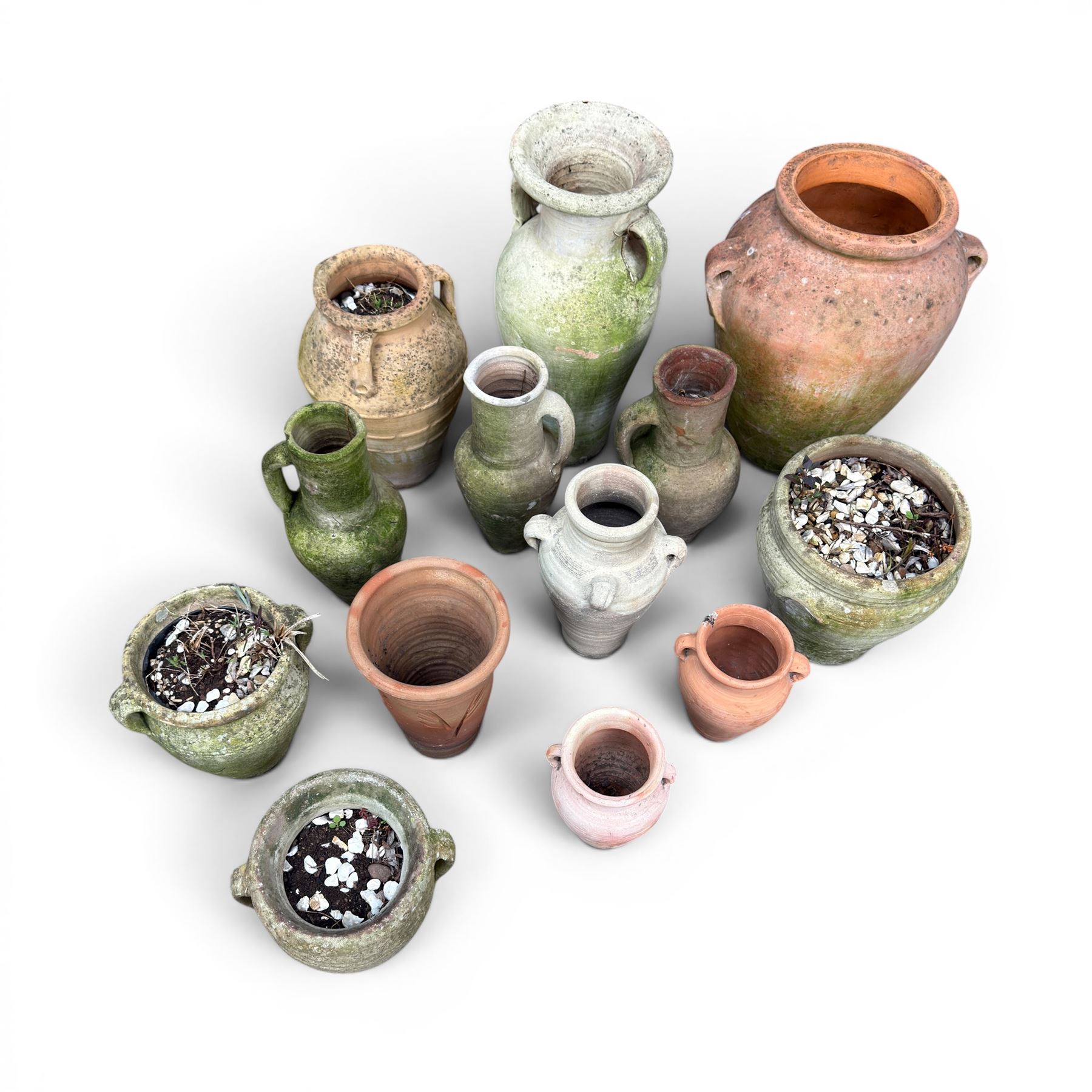 Collection of thirteen various terracotta vessels