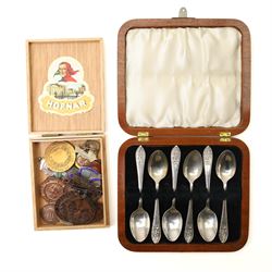 Collection of bronze and silver Rifle Club medallions, some with enamel decoration, 1897 J...