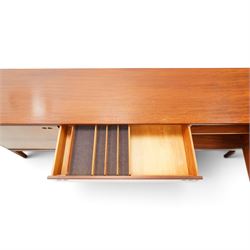 Robert Heritage (1927-2008) for Archie Shine - Large rosewood sideboard, with a central bank of three drawers flanked by a cupboard either side, raised on square tapering supports