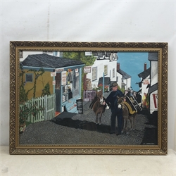 A Chadwick (20th century): 'Clovelly', oil on panel signed, titled signed and darted 1976 verso 53cm x 78cm