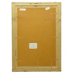 Pete (Peter) Marsh (British 1945-): John Lennon Playing Guitar, acrylic on board signed and dated '89, 44cm x 29.5cm 