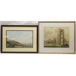 Carol Fawcett (British Contemporary): 'Saltburn', watercolour signed 30cm x 46cm; WF Briggs (British 20th century): 'St Mary's Abbey' York, watercolour signed 35cm x 44cm (2)