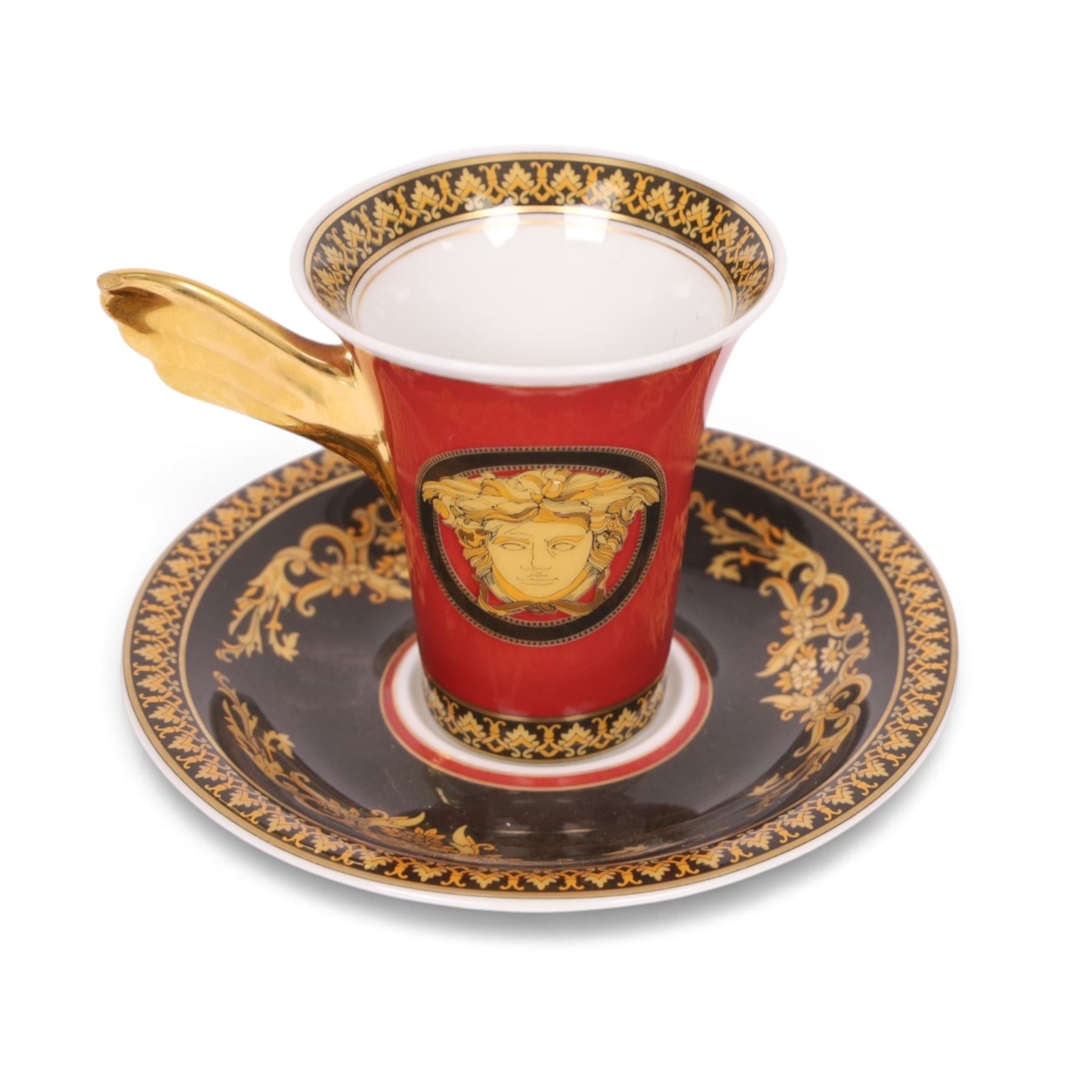 Rosenthal Medusa pattern trio, comprising coffee cup and saucer and dessert plate 