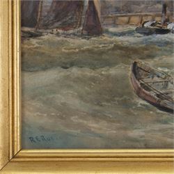 Robert Ernest Roe (British 1852-c1921): Busy Shipping off Scarborough, watercolour signed 52cm x 76cm
Provenance: private collection, purchased David Duggleby Ltd 9th September 2016 Lot 46