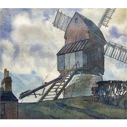 S Price (British 20th century): Windmill, watercolour with ink signed 32cm x 37cm
Notes: there is a record of this artist living at 9 Louis Avenue, Beeston, Nottinghamshire