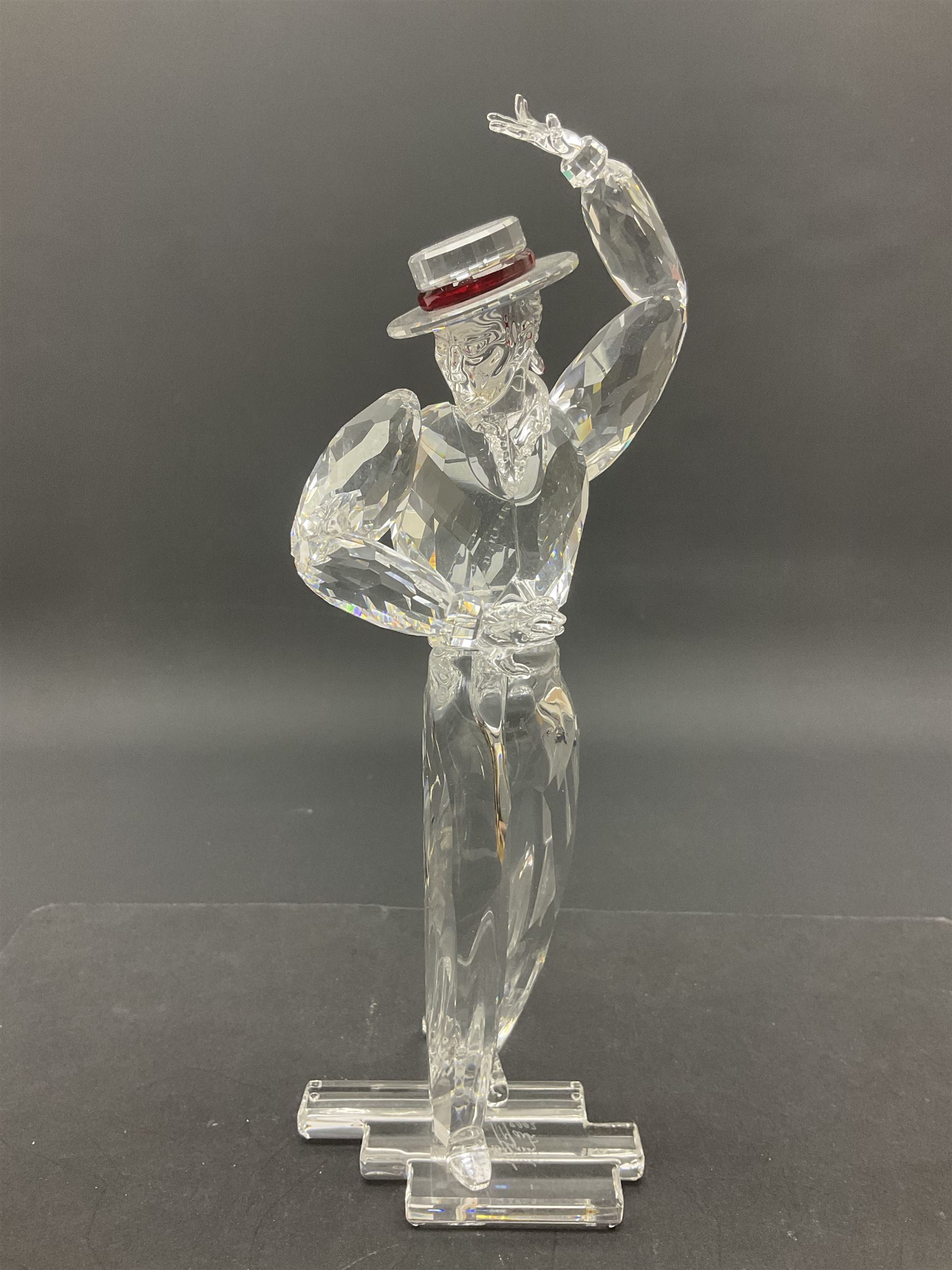 Three Swarovski figures, comprising flamenco dancer, female dancer with certificate and ballerina, tallest H21cm  