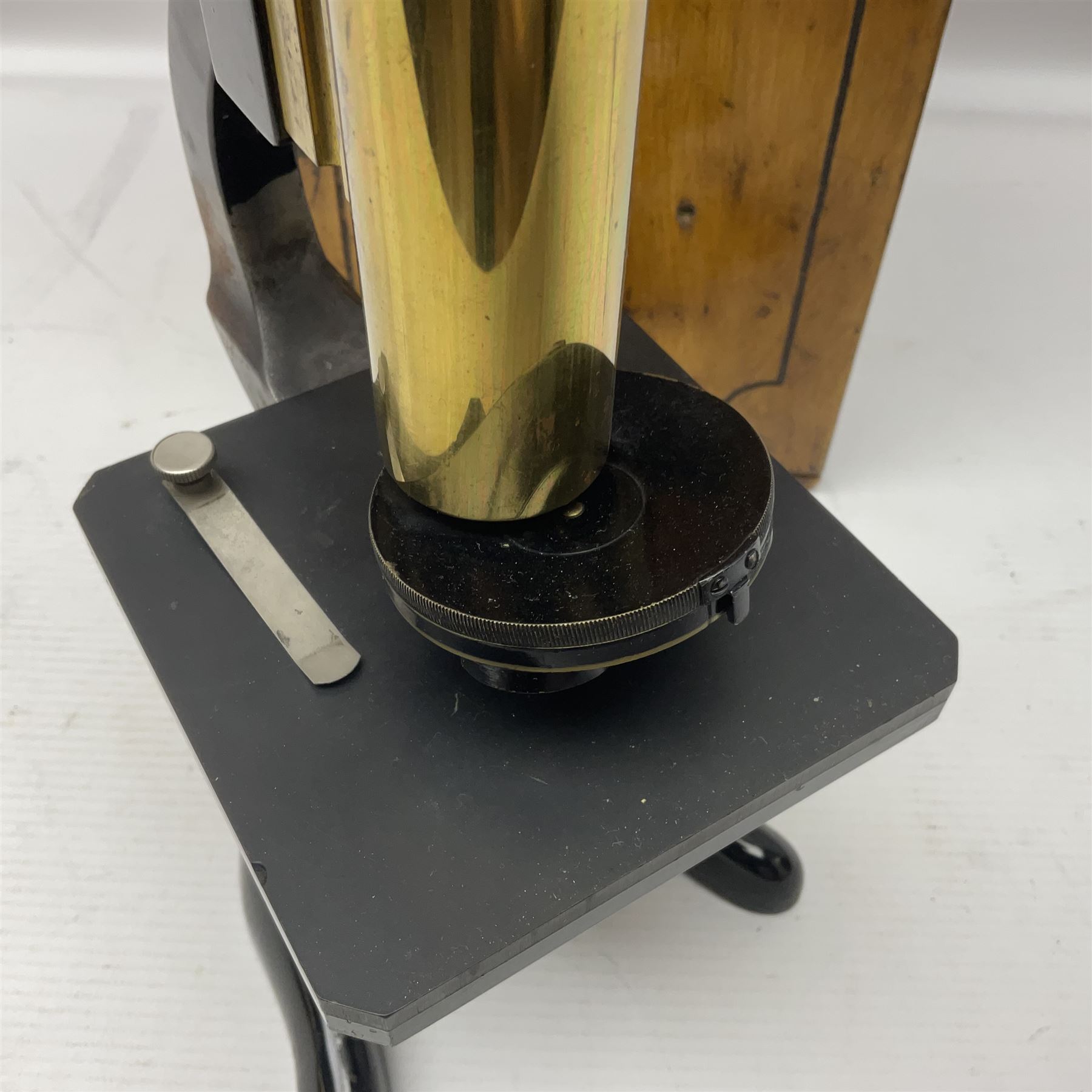 Three microscopes, comprising Ernst Leitz Wetzlar, W Watson & Sons service II no 125485, W Watson & Sons Bactil binocular no 115722, all boxed  