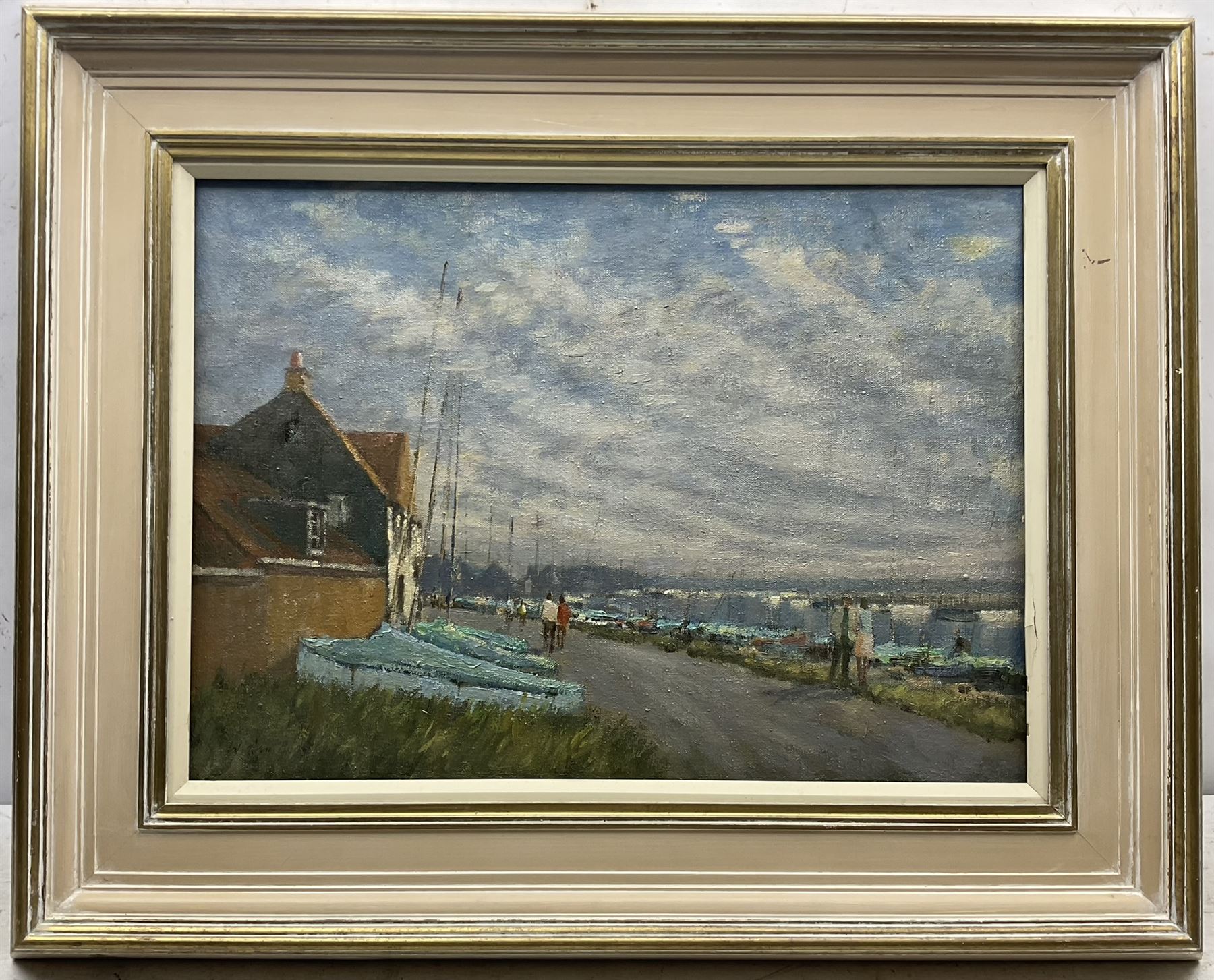 William Burns (British 1923-2010): 'Harbour View', oil on canvas laid on to board signed, titled verso 39cm x 54cm 
Provenance: direct from the artist's family