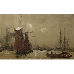 Thomas Bush Hardy (British 1842-1897): 'On the Thames', watercolour signed, titled on the mount 32cm x 52cm