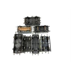 '0' gauge - three scratch-built Midland Railway wagons including brake van, hoppered wagon and long flat bed wagon; three similar North British wagons; and G. & S.W. covered wagon; all unboxed (7)