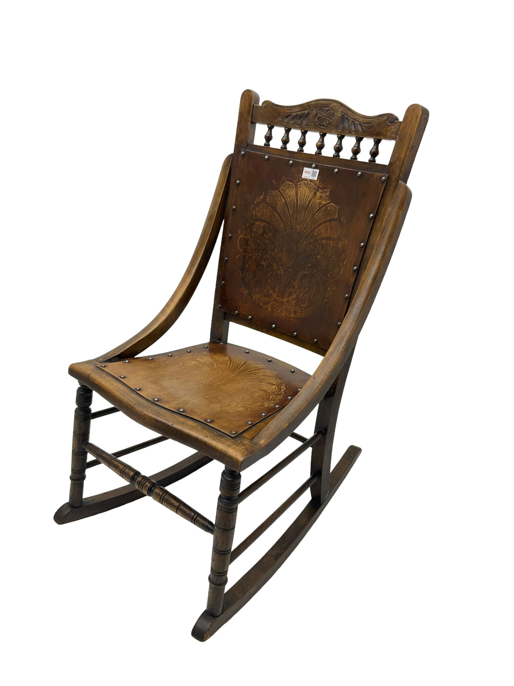 Victorian beech rocking chair Antique Revival Furniture 69464