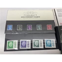 Mostly Queen Elizabeth II mint stamps in booklets, including ;The National Trust one hundred years of conservation', 'British Army Uniforms', 'Pilot To Plane RAF Uniforms' etc