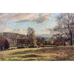 Herbert F Royle (British 1870-1958): Bolton Abbey, oil on canvas signed 50cm x 75cm
