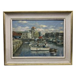 William Burns (British 1923-2010): 'The Harbour - Mevagissey Cornwall, oil on board signed, titled verso 39cm x 54cm
Provenance: direct from the family of the artist