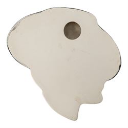  Art Deco face mask, of a lady with red hair, unmarked, H16cm