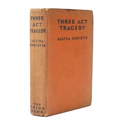Christie, Agatha - Three Act Tragedy, first edition, 4pp advertisements, W Collins Sons & Co Ltd for The Crime Club 1935, original orange boards with black lettering