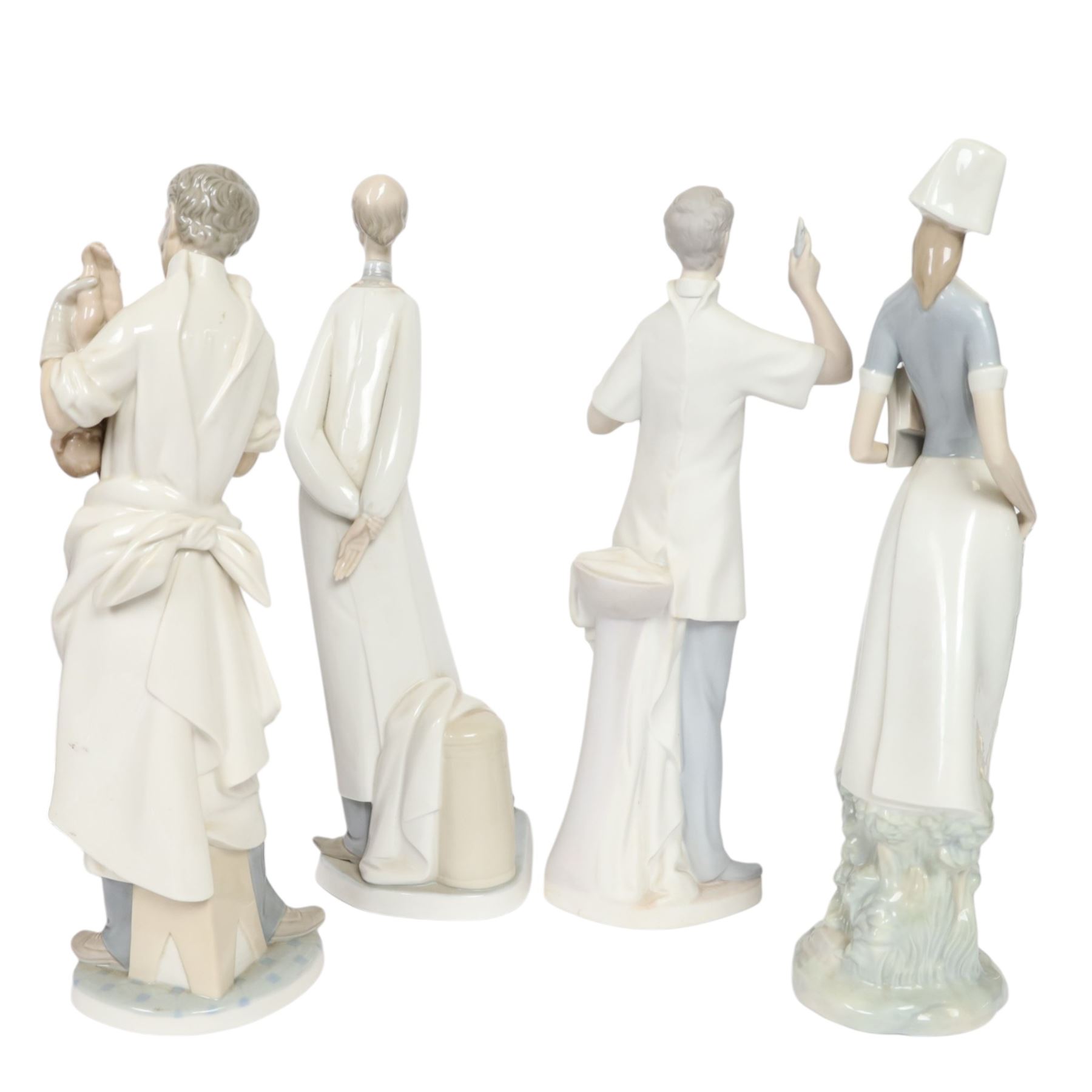 Four Lladro figures, comprising Obstetrician 4763, The Doctor 4602, Nurse 4603 and Dentist matt 4762 