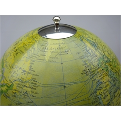  Terrestrial globe on chrome stand, H86cm  