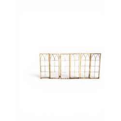 Six - three pairs of Victorian pine windows, Gothic arch design with astragal glazing, measurements each window