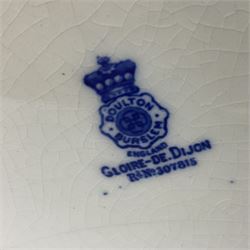 Doulton Burslem vase with fluted rim, in the Gloire-de-Dijon pattern H31cm