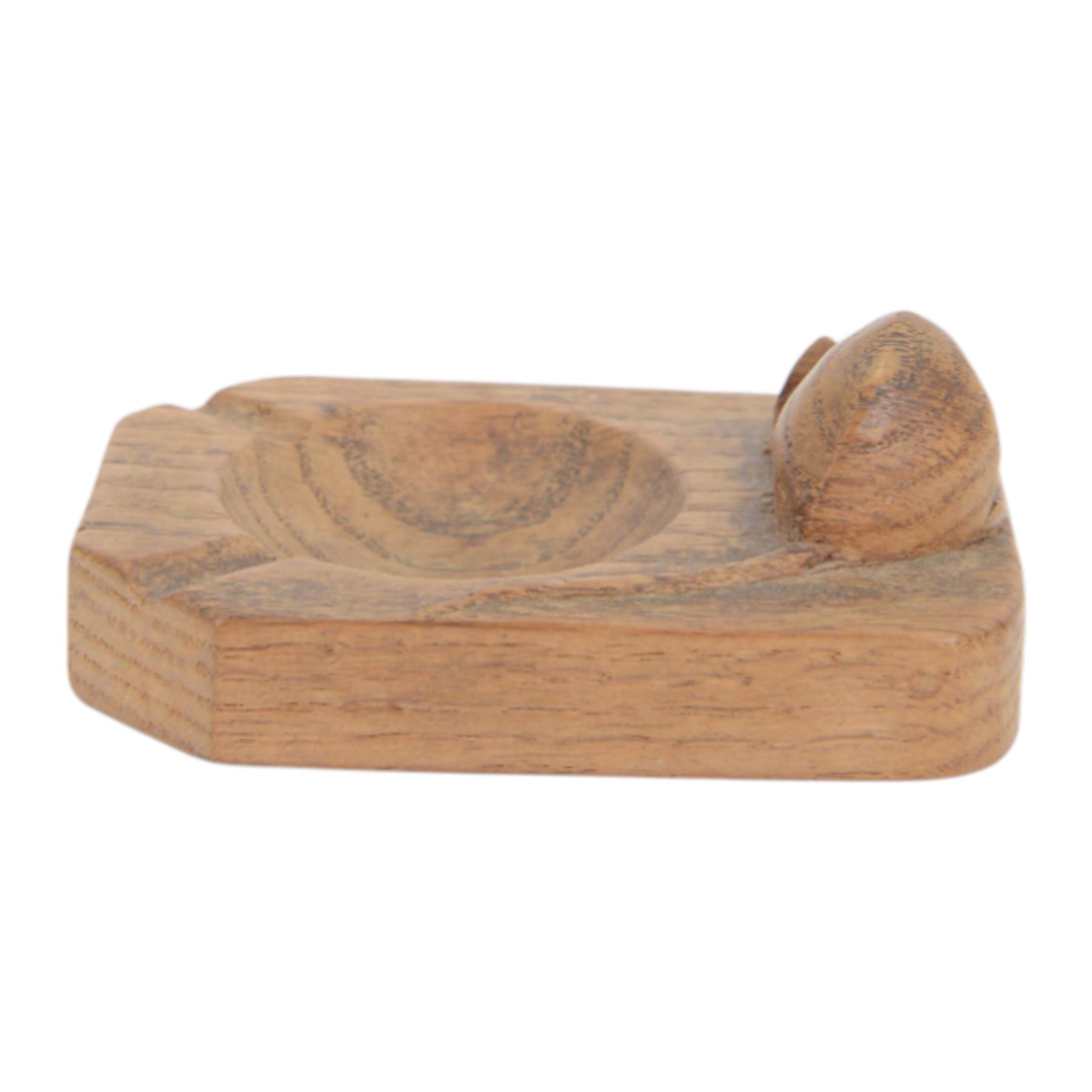 Mouseman - tooled oak ashtray, rectangular form with canted and rounded corners, carved with mouse signature, by the workshop of Robert Thompson, Kilburn, W10cm