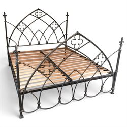 And So To Bed - 'Gothic' 6ft super king with slatted base, forged iron construction with s...