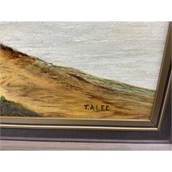 TA Lee (British 20th century): Up River Esk Whitby, oil on board signed 45cm x 60cm