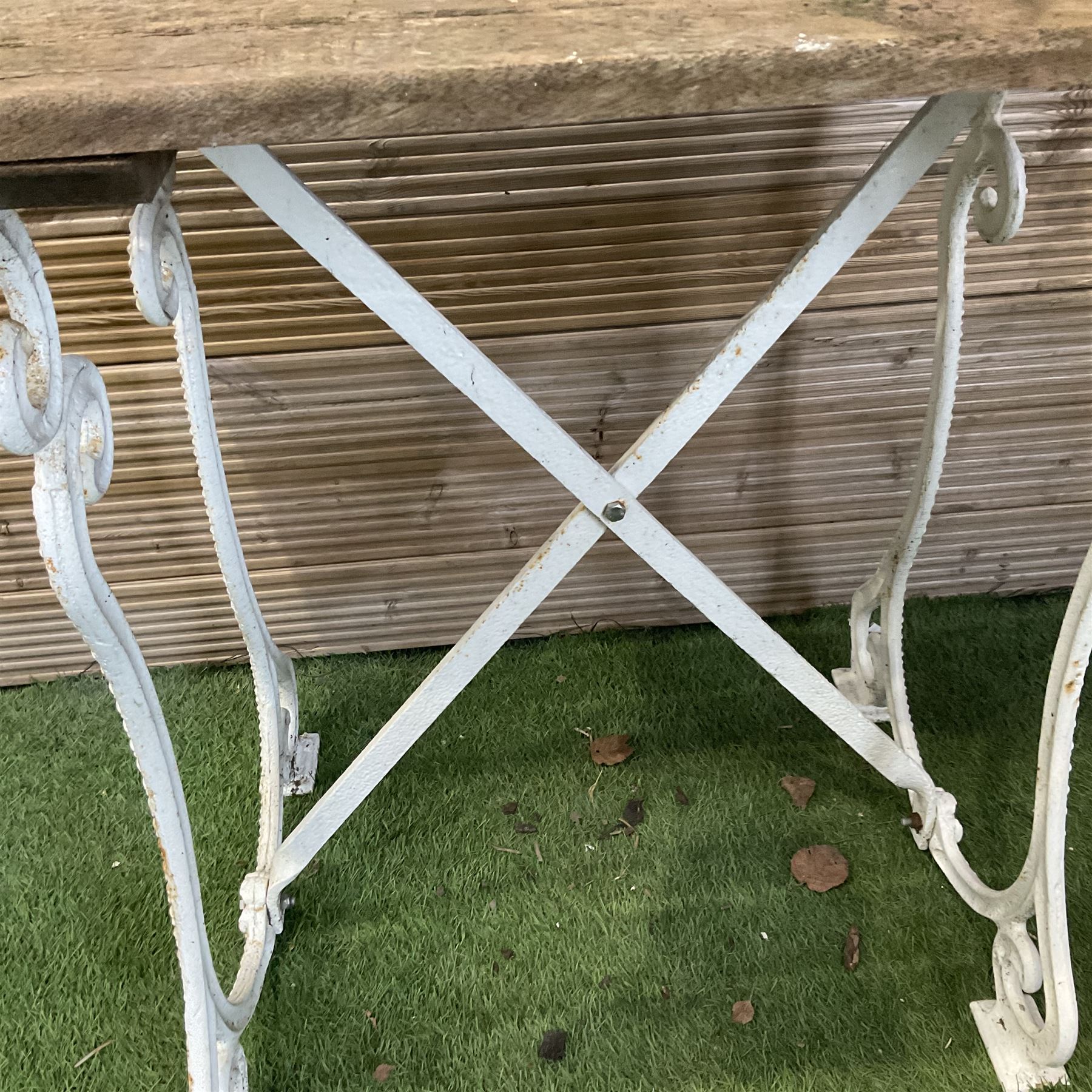 19th century white painted cast iron garden table - THIS LOT IS TO BE COLLECTED BY APPOINTMENT FROM DUGGLEBY STORAGE, GREAT HILL, EASTFIELD, SCARBOROUGH, YO11 3TX