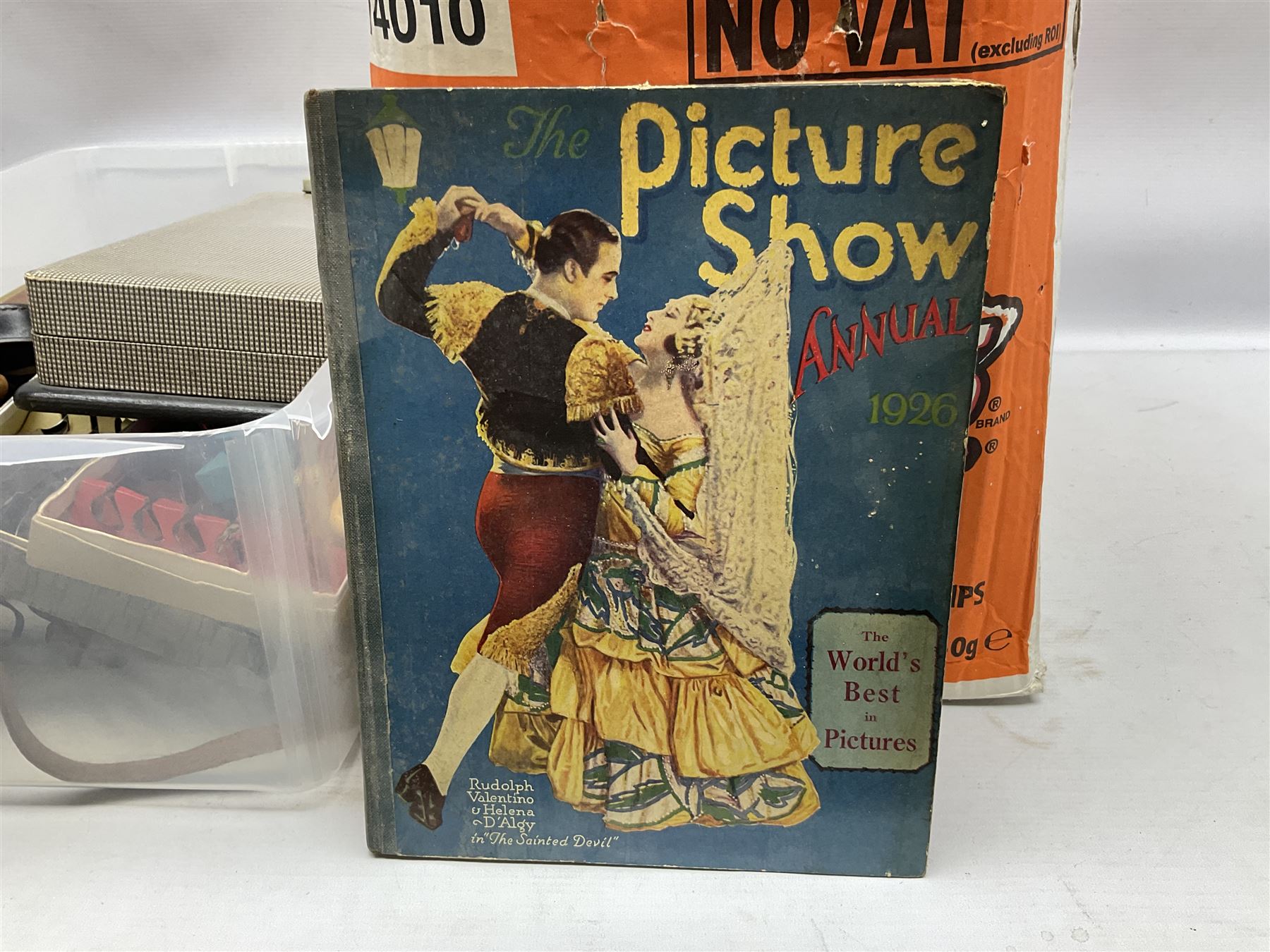 Ekco transistor portable radio, Kodak Brownie Cresta camera in case, Castle & Co Hull binoculars in case, 1970s and later annuals to include Beano, 1926 The Picture Show annual, silver-plate etc