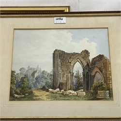 William Eyre Walker (British 1847-1930): River Landscape, watercolour signed, Abbey Ruins, probably Newminster Abbey Northumberland, late 19th century watercolour unsigned, and River Landscape, early 20th century watercolour indistinctly signed, max 23cm x 35cm (3)