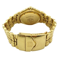  Tag Heuer 6000 gentleman's 18ct gold chronometer automatic bracelet wristwatch, movement no. 9205, serial no. 112459, boxed with papers  